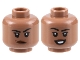 Part No: 3626pb3168 Name: Minifigure, Head Dual Sided Female Black Eyebrows, Reddish Brown Lips, Frown with Raised Eyebrow Left / Open Mouth Smile Pattern Part No: 3626pb3168 Name: Minifigure, Head Dual Sided Female Black Eyebrows, Reddish Brown Lips, Frown with Raised Eyebrow Left / Open Mouth Smile Pattern