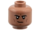 Part No: 3626pb3949 Name: Minifigure, Head Black Eyebrows, Reddish Brown Cheek Lines and Chin Dimple, Slight Grin Pattern Part No: 3626pb3949 Name: Minifigure, Head Black Eyebrows, Reddish Brown Cheek Lines and Chin Dimple, Slight Grin Pattern