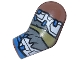 Part No: 981pb397  Name: Arm, Left with White Armor Plates, Dark Bluish Gray Fur Trim, Olive Green and Blue Wrappings Pattern