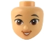 Lot ID: 386599291  Part No: 101174  Name: Mini Doll, Head Friends with Black Eyebrows, Reddish Brown Eyes, Nougat Lips, Dark Orange Open Mouth Smile with Teeth Pattern