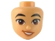 Lot ID: 382136791  Part No: 101186  Name: Mini Doll, Head Friends with Black Eyebrows, Reddish Brown Eyes, Nougat Lips, and Dark Orange Lopsided Open Mouth Smile with Teeth Pattern