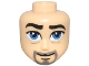 Lot ID: 403087492  Part No: 104942  Name: Mini Doll, Head Friends Male Large with Thick Black Eyebrows and Chin Dimple, Blue Eyes, Dark Bluish Gray Goatee, Grin Pattern