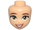 Lot ID: 402044853  Part No: 105806  Name: Mini Doll, Head Friends with Reddish Brown Eyebrows, Olive Green Eyes, Nougat Lips, and Open Mouth Smile with White Teeth Pattern