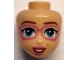 Lot ID: 395718066  Part No: 105835  Name: Mini Doll, Head Friends with Reddish Brown Eyebrows and Beauty Mark, Dark Turquoise Eyes, Dark Pink Glasses and Lips, Open Mouth Smile with Teeth Pattern
