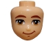Part No: 110397  Name: Mini Doll, Head Friends with Reddish Brown Eyebrows, Medium Nougat Eyes, Chin Dimple, Lopsided Grin Pattern