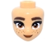 Part No: 113447  Name: Mini Doll, Head Friends with Dark Brown Thick Eyebrows and Freckles, Dark Orange Eyes and Lips, Closed Mouth Smile Pattern
