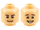 Lot ID: 338948696  Part No: 3626cpb3160  Name: Minifigure, Head Dual Sided Dark Brown Eyebrows, Chin Dimple, Grin / Smile with Teeth Pattern - Hollow Stud