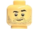 Lot ID: 370764742  Part No: 3626cpb3187  Name: Minifigure, Head Black Eyebrows and Beard Stubble with Smirk and Chin Dimple Pattern - Hollow Stud