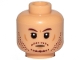Part No: 3626pb3052  Name: Minifigure, Head Dark Brown Eyebrows, Stubble, Nougat Cheek Lines and Chin Dimple Pattern