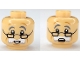 Part No: 3626pb3749  Name: Minifigure, Head Dual Sided Dark Bluish Gray Eyebrows, Black Glasses, White Moustache, Medium Nougat Wrinkles, Open Mouth Smile / Scared Pattern