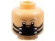 Part No: 3626pb3755  Name: Minifigure, Head Dark Tan Eyebrows, White Bandage, Black Dust Mask, Gold and Silver Trim Pattern