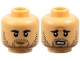Part No: 3626pb3875  Name: Minifigure, Head Dual Sided Black Eyebrows, Moustache, Stubble, Medium Nougat Chin Dimple, Stern / Worried Open Mouth with Teeth and Forehead Crease Pattern
