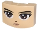 Part No: 5787pb001  Name: Wedge 3 x 4 x 1 1/3 Triple Curved No Studs with Black Eyebrows, Dark Brown Eyes Looking Straight, Nose and Nougat Lips Pattern (Wednesday Addams Face)