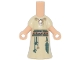 Part No: 65203pb018  Name: Micro Doll, Body with Molded Tan Dress and Printed Gold and Dark Red Pendant, Dark Tan and Dark Green Belt with Tassels and Knife Pouch Pattern