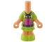 Lot ID: 343881851  Part No: 69969pb13  Name: Micro Doll, Body with Molded Lime Short Layered Dress and Shoes and Printed Hoodie with Dark Pink Zipper and Pockets, Medium Lavender Hood and Waistband Pattern