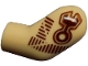 Part No: 981pb404  Name: Arm, Left with Reddish Brown Piston and Lines Tattoo Pattern