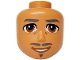 Part No: 109891  Name: Mini Doll, Head Friends Male Large with Dark Bluish Gray Eyebrows, Moustache and Goatee, Medium Nougat Eyes and Cheek Lines, Open Mouth Smile with Teeth Pattern