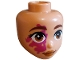Part No: 110349  Name: Mini Doll, Head Friends with Reddish Brown Eyebrows, Black Eyelashes, Magenta Birthmark, Dark Orange Eyes and Lips, Grin Pattern