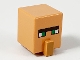 Part No: 23766pb006  Name: Minifigure, Head, Modified Cube Tall with Raised Rectangle with Pixelated Black Unibrow, Green Eyes, and Medium Nougat Nose Pattern (Minecraft Villager)