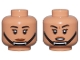 Lot ID: 376079291  Part No: 28621pb0128  Name: Minifigure, Head Dual Sided Female Black Eyebrows and Eyelashes, Dark Orange Lips, Black Chin Strap, Neutral / Open Mouth Determined Pattern - Vented Stud
