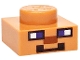 Lego part: Plate 1 x 1 with Dark Purple and White Squares, Dark Orange Rectangle and Pixelated Dark Brown Smile Pattern (Minecraft Micromob Steve Face)