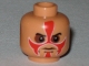 Part No: 3626bpb0377  Name: Minifigure, Head Face Paint with Red Paint and Sunken Eyes Pattern - Blocked Open Stud