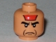 Part No: 3626bpb0378  Name: Minifigure, Head Male Angry Black Eyebrows, Red Paint on Forehead, Jowl Lines Pattern - Blocked Open Stud