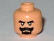 Part No: 3626bpb0380  Name: Minifigure, Head Beard Black Van Dyke with Thick Black Moustache and Eyebrows Pattern - Blocked Open Stud