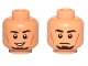 Part No: 3626cpb1111  Name: Minifigure, Head Dual Sided Black Eyebrows, Goatee, Cheek Lines, Smile / Neutral Pattern (SW Kanan Jarrus) - Hollow Stud