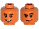 Lot ID: 395661411  Part No: 3626cpb1381  Name: Minifigure, Head Dual Sided Black Thick Eyebrows, Mouth and Chin Dimple, Open Smile / Raised Eyebrow Pattern (Dr. Wu) - Hollow Stud