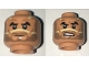 Part No: 3626cpb1574  Name: Minifigure, Head Dual Sided Beard Stubble, Black Thick Eyebrows, Neutral / Bared Teeth Angry Pattern (SW Quinlan Vos) - Hollow Stud