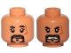Part No: 3626cpb1656  Name: Minifigure, Head Dual Sided Black-Gray Beard, Scar on Left Side, Closed Mouth / Angry Pattern (SW Baze Malbus) - Hollow Stud