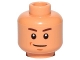 Part No: 3626cpb1675  Name: Minifigure, Head Brown Eyebrows, Chin Dimple, Smile Pattern (SW Zander) - Hollow Stud