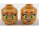 Part No: 3626cpb1932  Name: Minifigure, Head Dual Sided Alien Female Magenta Eyebrows, Large Eyes, Smile / Scared Pattern - Hollow Stud