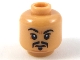 Part No: 3626cpb2252  Name: Minifigure, Head Black Eyebrows and Fu Manchu, Neutral Expression Pattern - Hollow Stud