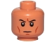 Part No: 3626cpb2651  Name: Minifigure, Head Black Eyebrows, White Pupils, Cheek Lines, Chin Dimple, Frown Pattern - Hollow Stud