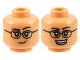 Lot ID: 374485837  Part No: 3626cpb3173  Name: Minifigure, Head Dual Sided Female Black Eyebrows and Glasses, Lopsided Grin / Open Mouth Smile Pattern - Hollow Stud