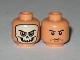 Part No: 3626pb0376  Name: Minifigure, Head Dual Sided Skull Mask / Arched Eyebrows and White Pupils Pattern