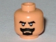 Part No: 3626pb0380  Name: Minifigure, Head Beard Black Van Dyke with Thick Black Moustache and Eyebrows Pattern