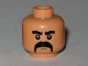 Part No: 3626pb0381  Name: Minifigure, Head Moustache Black Fu Manchu with Thick Black Eyebrows Pattern
