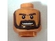 Part No: 3626pb0384  Name: Minifigure, Head Beard Dark Brown, White Pupils and Grin with Teeth Pattern