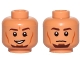 Part No: 3626pb1191  Name: Minifigure, Head Dual Sided Dark Brown Eyebrows, Goatee, Cheek Lines, Smile / Neutral Pattern (SW Kanan Jarrus)