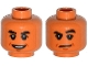 Part No: 3626pb1381  Name: Minifigure, Head Dual Sided Black Thick Eyebrows, Mouth and Chin Dimple, Open Smile / Raised Eyebrow Pattern (Dr. Wu)