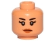 Part No: 3626pb1676  Name: Minifigure, Head Female Black Eyebrows, Eyelashes, Peach Lips Pattern (SW Kordi)