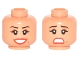 Part No: 3626pb1745  Name: Minifigure, Head Dual Sided Female Thin Black Eyebrows, Brown Eye Shadow, Red Lips, Beauty Mark, Smile / Scared Pattern