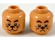 Part No: 3626pb2320 Name: Minifigure, Head Dual Sided Reddish Brown Eyebrows, Dark Brown Nose and Whiskers, Smiling / Scared Pattern Part No: 3626pb2320 Name: Minifigure, Head Dual Sided Reddish Brown Eyebrows, Dark Brown Nose and Whiskers, Smiling / Scared Pattern