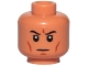 Part No: 3626pb2651  Name: Minifigure, Head Black Eyebrows, Upper Eyelids, Dark Orange Cheek Lines and Chin Dimple, Stern Pattern