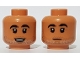 Part No: 3626pb2905  Name: Minifigure, Head Dual Sided Black Bushy Eyebrows, Stubble, Open Mouth Smile / Closed Mouth Pattern