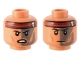 Part No: 3626pb2953  Name: Minifigure, Head Dual Sided Black Eyebrows, White Pupils, Cheek Lines, Dark Red Headband with Skull, Dark Gray Face Paint, Angry / Frown Pattern