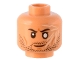 Part No: 3626pb2983  Name: Minifigure, Head Black Eyebrows, Stubble, Dark Orange Brow Furrow, Cheek Lines and Chin Dimple, White Scars, Blind Left Eye Pattern